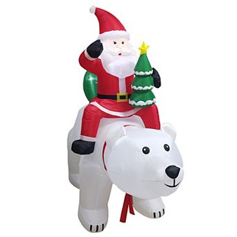 St. Nicholas Square® LED Santa & Polar Bear Inflatable Outdoor Decor