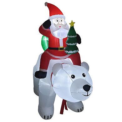 St. Nicholas Square LED Santa & Polar Bear Inflatable Outdoor Decor