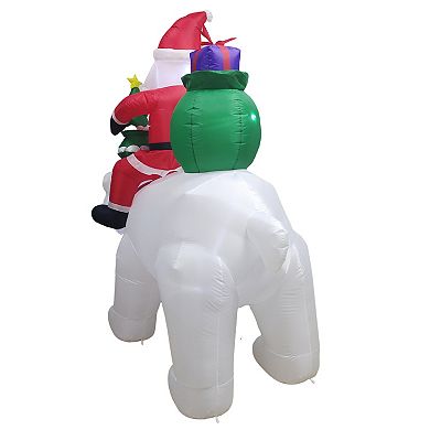 St. Nicholas Square LED Santa & Polar Bear Inflatable Outdoor Decor