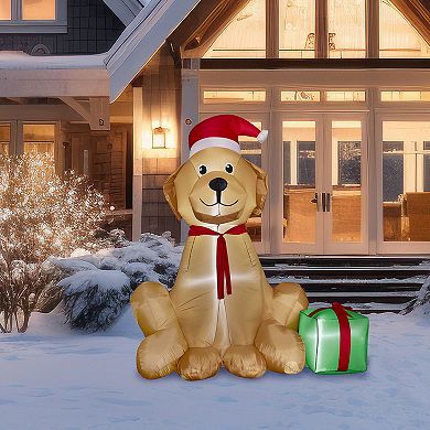 St. Nicholas Square 7-ft. LED Inflatable Dog Outdoor Decor