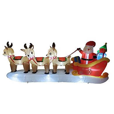 St. Nicholas Square 6-ft. LED Inflatable Santa & Reindeer Outdoor Decor