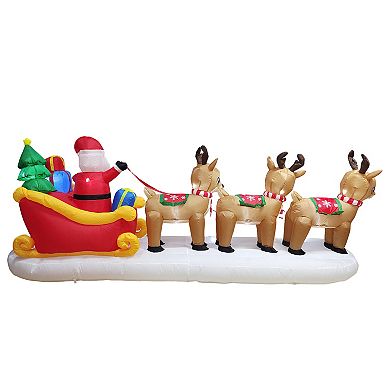St. Nicholas Square 6-ft. LED Inflatable Santa & Reindeer Outdoor Decor