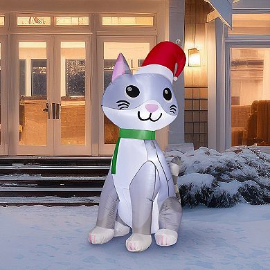 St. Nicholas Square 6-ft. LED Inflatable Cat Outdoor Decor