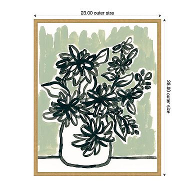 Windowsill Blossoms II by June Erica Vess Framed Canvas Wall Art Print