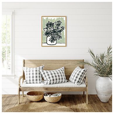 Windowsill Blossoms II by June Erica Vess Framed Canvas Wall Art Print