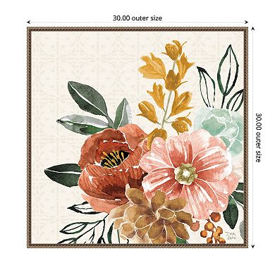 Chic Flowers by Dina June Framed Canvas Wall Art Print