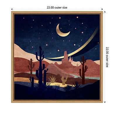 Blue Western Night by Emel Tunaboylu Framed Canvas Wall Art Print