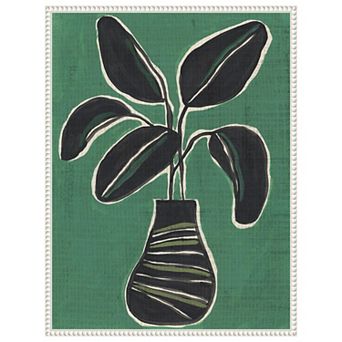 Jade Potted Palm I by June Erica Vess Framed Canvas Wall Art Print