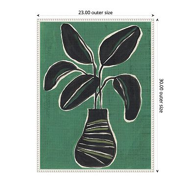 Jade Potted Palm I by June Erica Vess Framed Canvas Wall Art Print