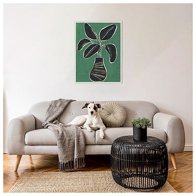 Jade Potted Palm I by June Erica Vess Framed Canvas Wall Art Print