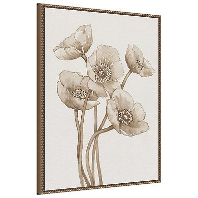 Poppies in Sepia II by Tim Otoole Framed Canvas Wall Art Print