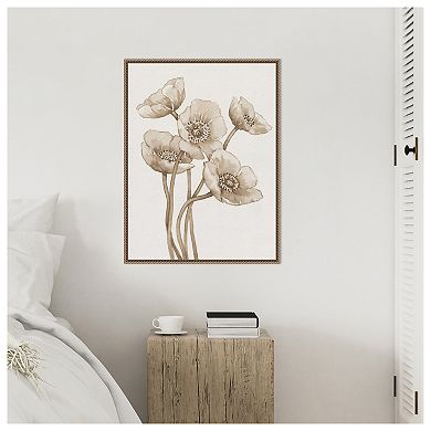Poppies in Sepia II by Tim Otoole Framed Canvas Wall Art Print