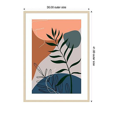 Boho Leaves I by Arctic Frame Wood Framed Wall Art Print