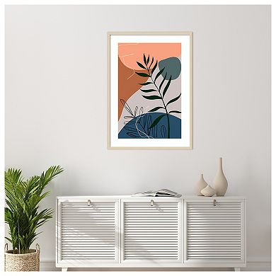 Boho Leaves I by Arctic Frame Wood Framed Wall Art Print