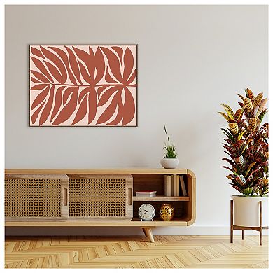 Terra Cotta Block Palms II by June Erica Vess Framed Canvas Wall Art Print