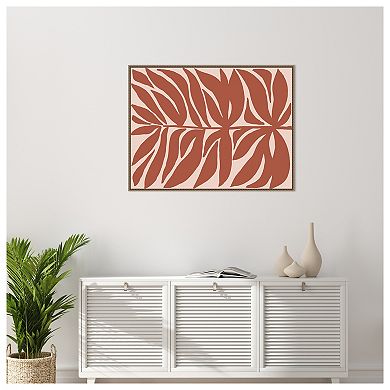 Terra Cotta Block Palms II by June Erica Vess Framed Canvas Wall Art Print