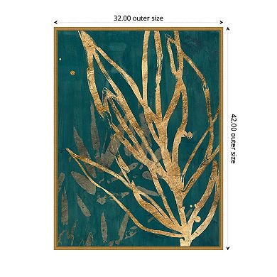 Burnished Jungle Leaves II by June Erica Vess Framed Canvas Wall Art Print