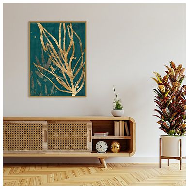 Burnished Jungle Leaves II by June Erica Vess Framed Canvas Wall Art Print