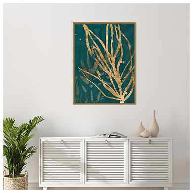 Burnished Jungle Leaves II by June Erica Vess Framed Canvas Wall Art Print