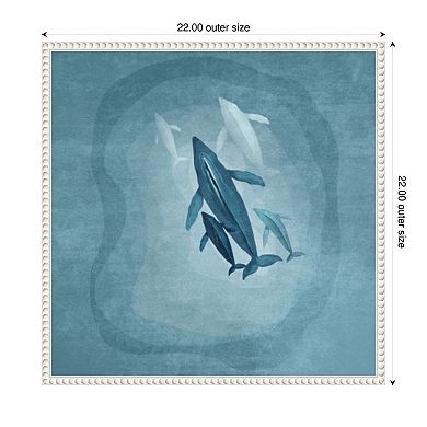 Whales Family by Emel Tunaboylu Framed Canvas Wall Art Print