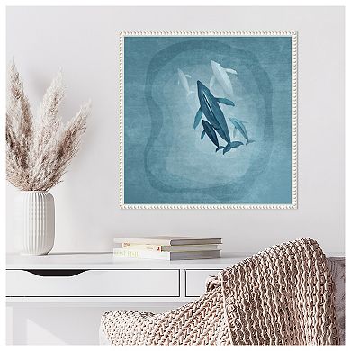 Whales Family by Emel Tunaboylu Framed Canvas Wall Art Print