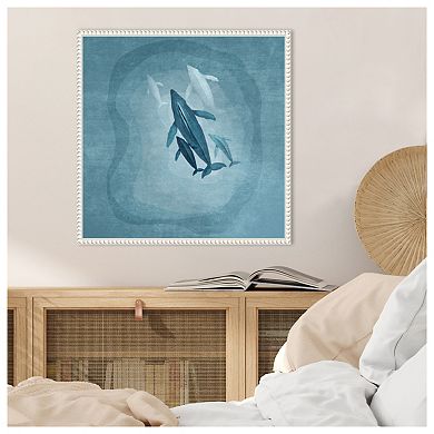 Whales Family by Emel Tunaboylu Framed Canvas Wall Art Print