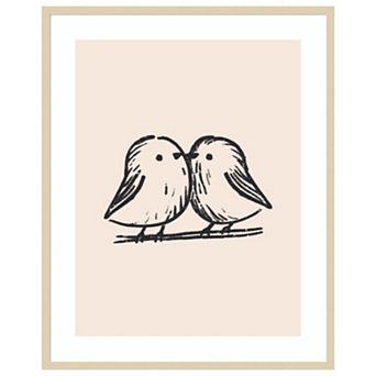 Tiny Birds by Treechild Wood Framed Wall Art Print