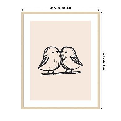 Tiny Birds by Treechild Wood Framed Wall Art Print