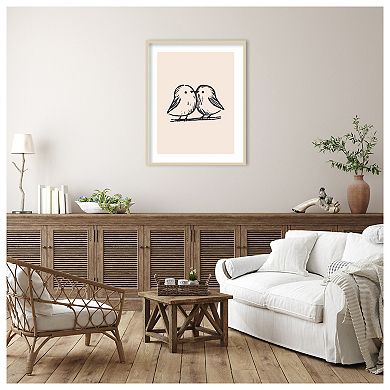 Tiny Birds by Treechild Wood Framed Wall Art Print