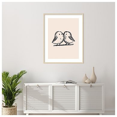 Tiny Birds by Treechild Wood Framed Wall Art Print