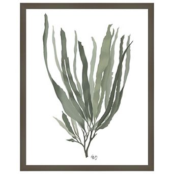 Seaweed 2 Blue by Fab Funky Wood Framed Wall Art Print