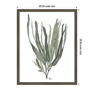 Seaweed 2 Blue by Fab Funky Wood Framed Wall Art Print