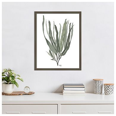 Seaweed 2 Blue by Fab Funky Wood Framed Wall Art Print