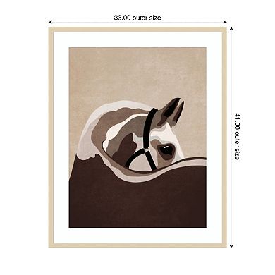Horse 02 by Emel Tunaboylu Wood Framed Wall Art Print