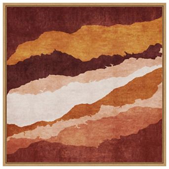 Cracked Earthen Layers 2 by Emel Tunaboylu Framed Canvas Wall Art Print