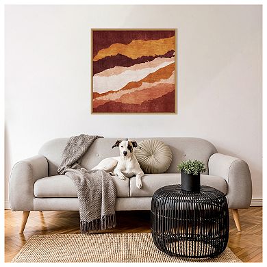 Cracked Earthen Layers 2 by Emel Tunaboylu Framed Canvas Wall Art Print