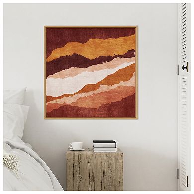 Cracked Earthen Layers 2 by Emel Tunaboylu Framed Canvas Wall Art Print