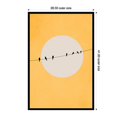 Chirping and Chilling by Eins Kubistika Wood Framed Wall Art Print