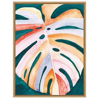 Multicolor Monstera I by Jennifer Paxton Parker Framed Canvas Wall Art Print