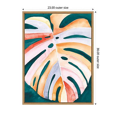 Multicolor Monstera I by Jennifer Paxton Parker Framed Canvas Wall Art Print