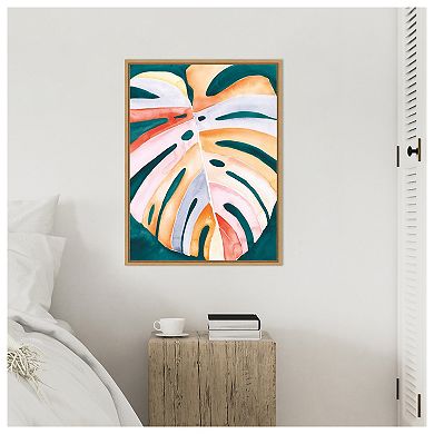 Multicolor Monstera I by Jennifer Paxton Parker Framed Canvas Wall Art Print