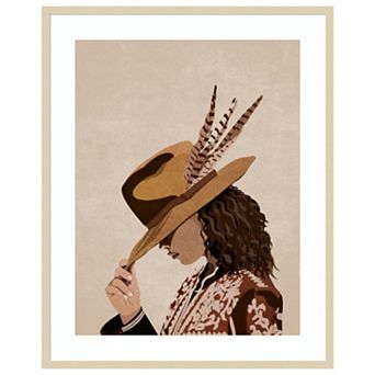 Brunette by Emel Tunaboylu Wood Framed Wall Art Print