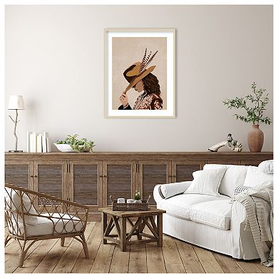 Brunette by Emel Tunaboylu Wood Framed Wall Art Print