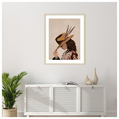 Brunette by Emel Tunaboylu Wood Framed Wall Art Print