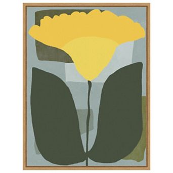 Big yellow bloom by Little Dean Framed Canvas Wall Art Print