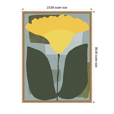 Big yellow bloom by Little Dean Framed Canvas Wall Art Print