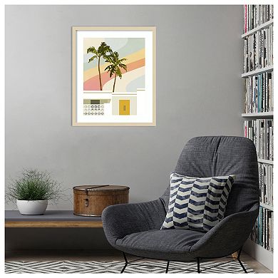 Palm Springs Paradise I by Victoria Barnes Wood Framed Wall Art Print