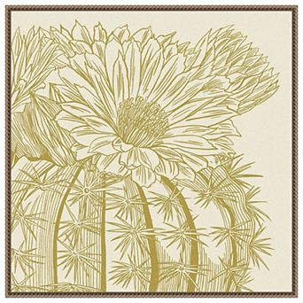 Graphic Cactus Bloom II by Melissa W Framed Canvas Wall Art Print