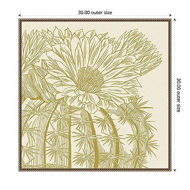 Graphic Cactus Bloom II by Melissa W Framed Canvas Wall Art Print