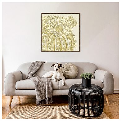 Graphic Cactus Bloom II by Melissa W Framed Canvas Wall Art Print
